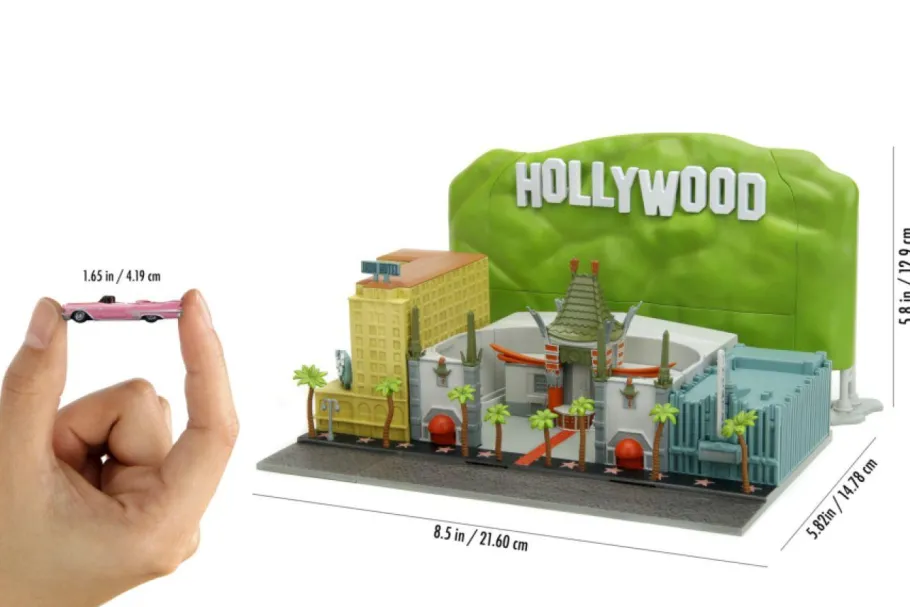 Die-Cast Figures>Jada Toys Hollywood 100 - Hollywood Sign 100th Anniversary featuring the Walk of Fame Nano Scene 1.65" Scale Die-Cast Diorama