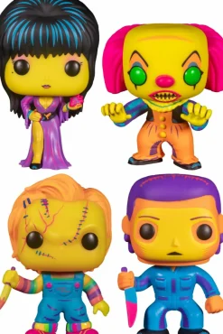 Pop! Bundles>Horror Classics - Chucky, Elvira, Pennywise & Michael Myers Blacklight Pop! Vinyl Bundle (Set of 4)