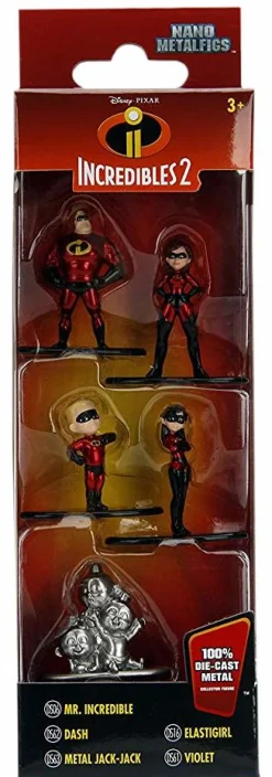 Die-Cast Figures>The Incredibles Incredibles 2 - Nano Metalfigs 2” Die-Cast Figure 5-Pack