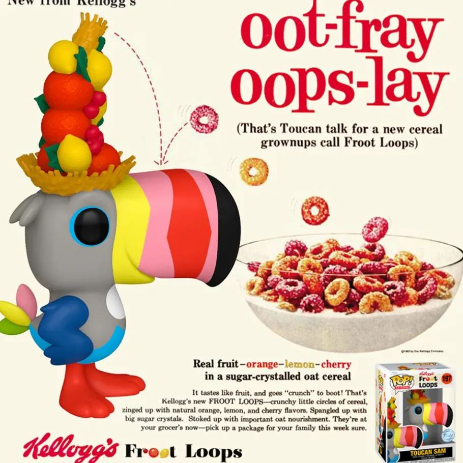 Standard Pop!>Kellogg's Froot Loops - Vintage Toucan Sam Pop! Vinyl Figure (Popcultcha Exclusive)