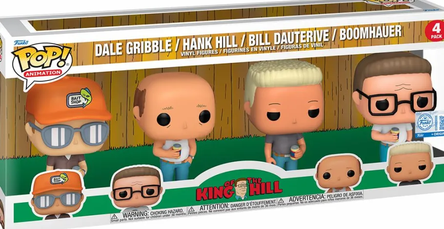 Pop! Bundles>King of the Hill - Dale Gribble, Hank Hill, Bill Dauterive & Boomhauer Pop! Vinyl Figure 4-Pack