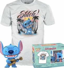 Pop! & Tee Sets>Lilo & Stitch - Stitch with Ukulele Flocked Pop! Vinyl Figure & T-Shirt Box Set