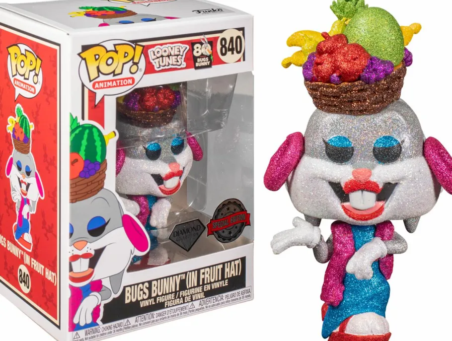 Standard Pop!>Looney Tunes - Bugs Bunny with Fruit Hat Diamond Glitter 80th Anniversary Pop! Vinyl Figure