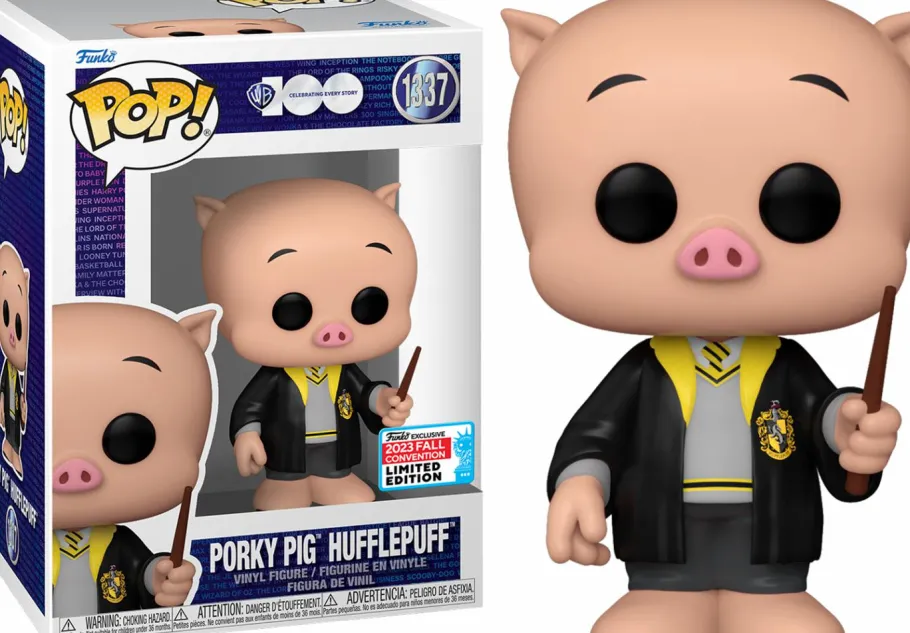Funko Convention Exclusives>Looney Tunes x Harry Potter - Porky Pig Hufflepuff Pop! Vinyl Figure (2023 Fall Convention Exclusive) (Popcultcha Exclusive)
