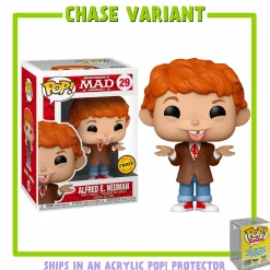 Pop! Chases, Vault, Limited Editions, Ppp Items>MAD Magazine MAD - Alfred E. Neuman Pop! Vinyl Figure in Acrylic Pop! Protector (Chase Variant)