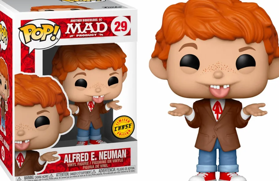 Pop! Chases, Vault, Limited Editions, Ppp Items>MAD Magazine MAD - Alfred E. Neuman Pop! Vinyl Figure in Acrylic Pop! Protector (Chase Variant)