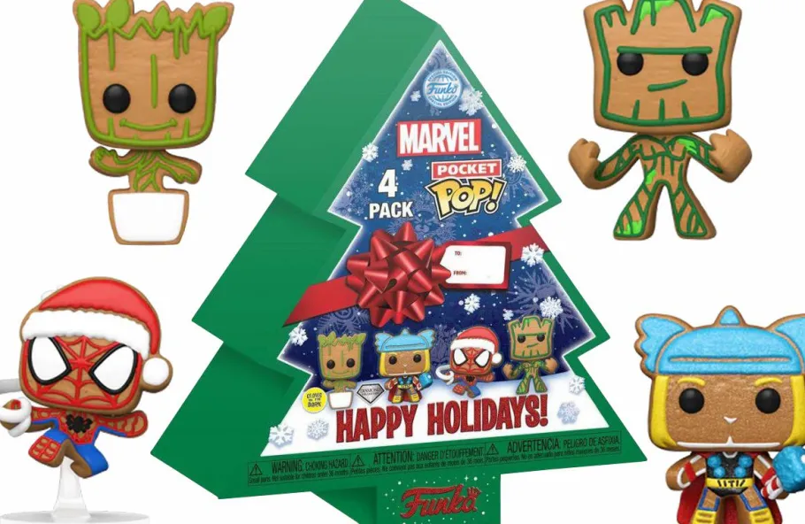Pop! Bundles>Marvel - Christmas Tree Holiday Box Pocket Pop! Vinyl 4-Pack