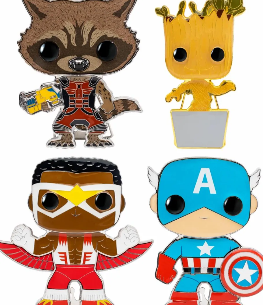 Pop! Bundles>Marvel - Guardians and the Winter Soldier 4” Pop! Enamel Pin Bundle (Set of 4)