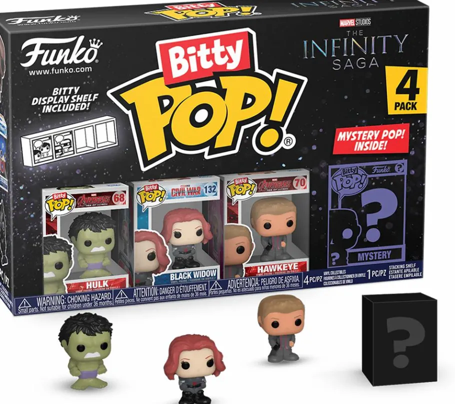 Blind Box>Marvel - Hulk, Black Widow, Hawkeye & Mystery Bitty Pop! Vinyl Figure 4-Pack