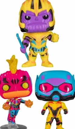 Pop! Bundles>The Avengers Marvel: Blacklight - Thanos, Captain Marvel & Ant-Man Blacklight Pop! Vinyl Bundle (Set of 3)