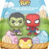 Pop! Keychains>Marvel Comics - The Hulk, Spider-Man & Iron Man (Easter) Pocket Pop! Vinyl Figure 3-Pack