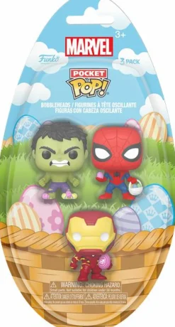 Pop! Keychains>Marvel Comics - The Hulk, Spider-Man & Iron Man (Easter) Pocket Pop! Vinyl Figure 3-Pack