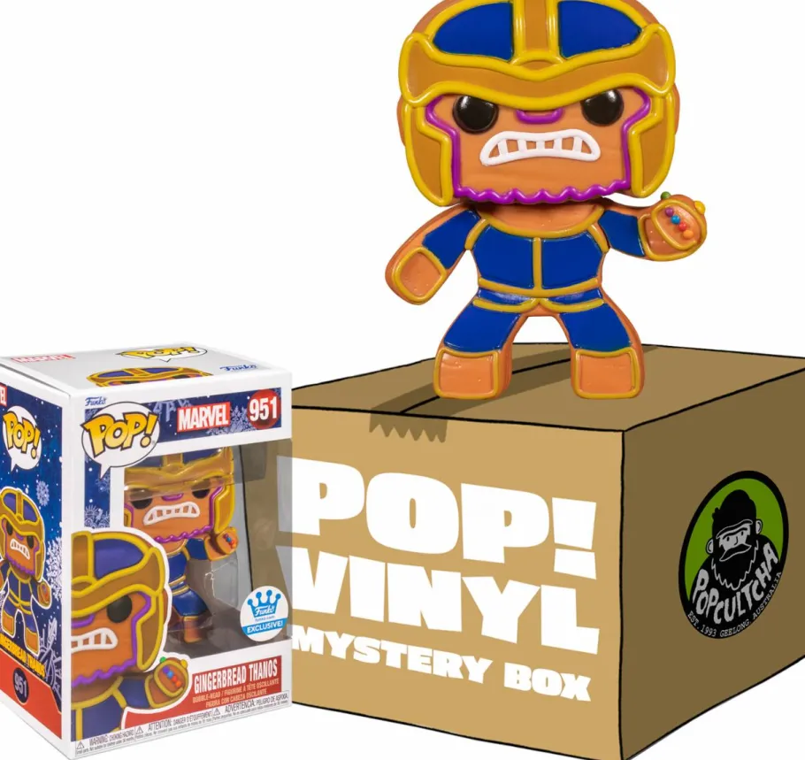 Collector & Mystery Boxes>The Avengers Marvel: Holiday - Thanos Gingerbread Man Mystery Box (includes Thanos & 3 Mystery Exclusive Pop! Vinyl Figures) (Funko / Popcultcha Exclusive)