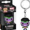 Pop! Keychains>Marvel : Lucha Libre Edition - El Furioso Hulk Pocket Pop! Vinyl Keychain