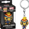 Pop! Keychains>Marvel : Lucha Libre Edition - La Estrella Cosmica Captain Pocket Pop! Vinyl Keychain
