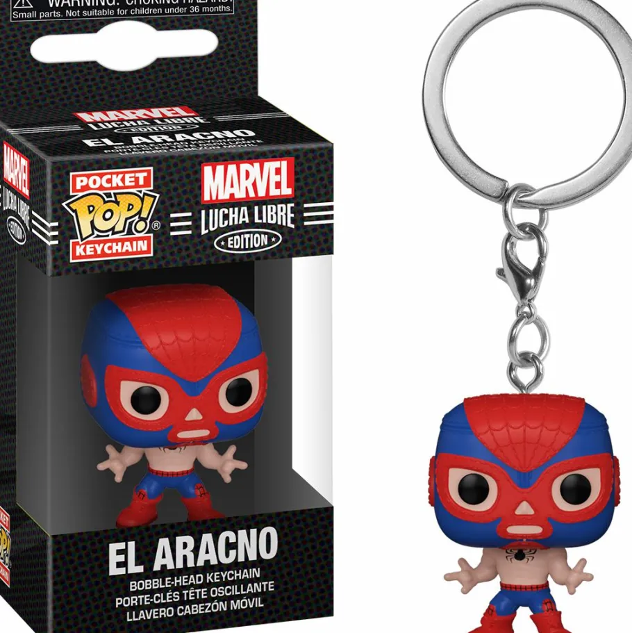 Pop! Keychains>Marvel : Lucha Libre Edition - El Aracno Spider-Man Pocket Pop! Vinyl Keychain