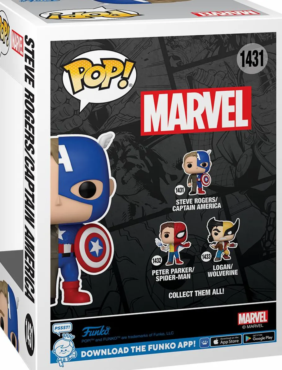 Standard Pop!>Marvel : Split - Steve Rogers/Captain America Pop! Vinyl Figure