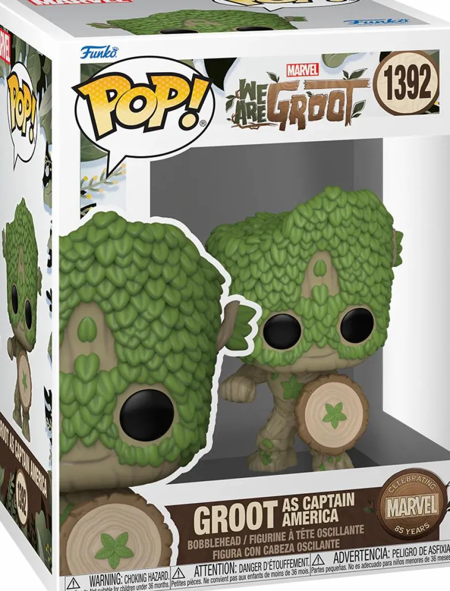Standard Pop!>Marvel 85th Anniversary: We Are Groot - Groot as Captain America Pop! Vinyl Figure