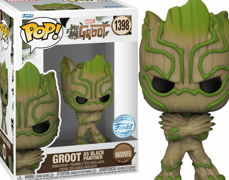 Standard Pop!>Marvel 85th Anniversary: We Are Groot - Groot as Black Panther Pop! Vinyl Figure
