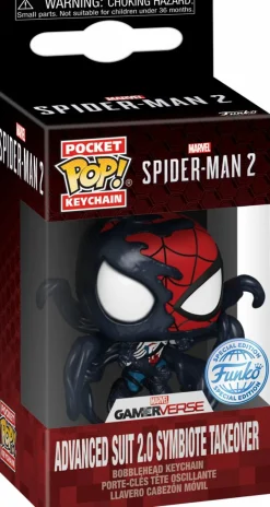 Pop! Keychains>Spider-Man Marvel's 2 - Advanced Suit 2.0 Symbiote Takeover Pocket Pop! Keychain