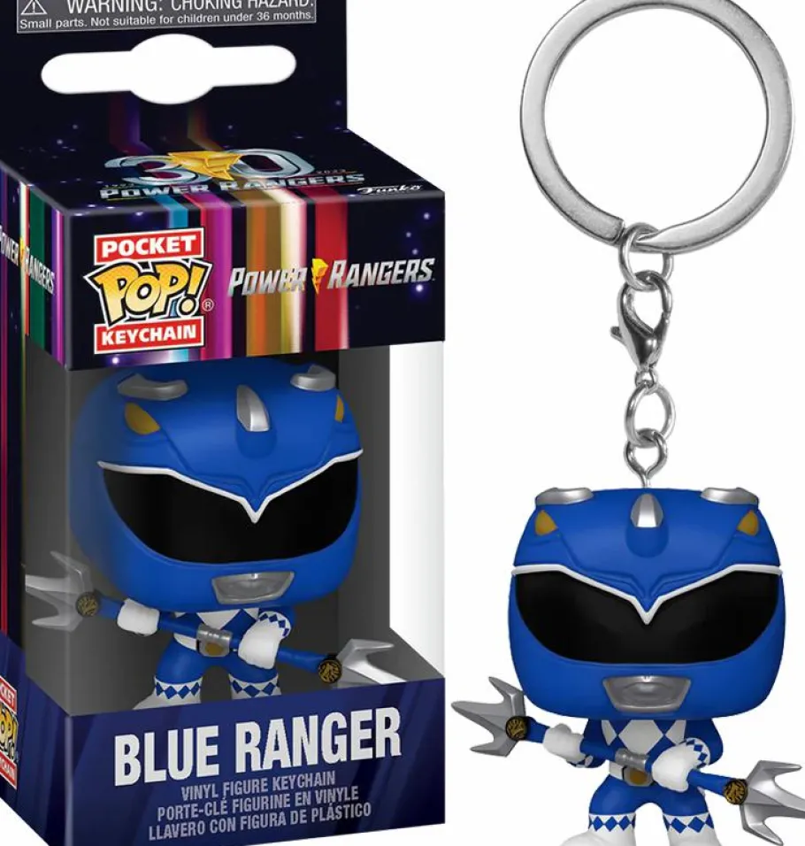 Pop! Keychains>Power Rangers Mighty Morphin - Blue Ranger 30th Anniversary Pocket Pop! Vinyl Keychain