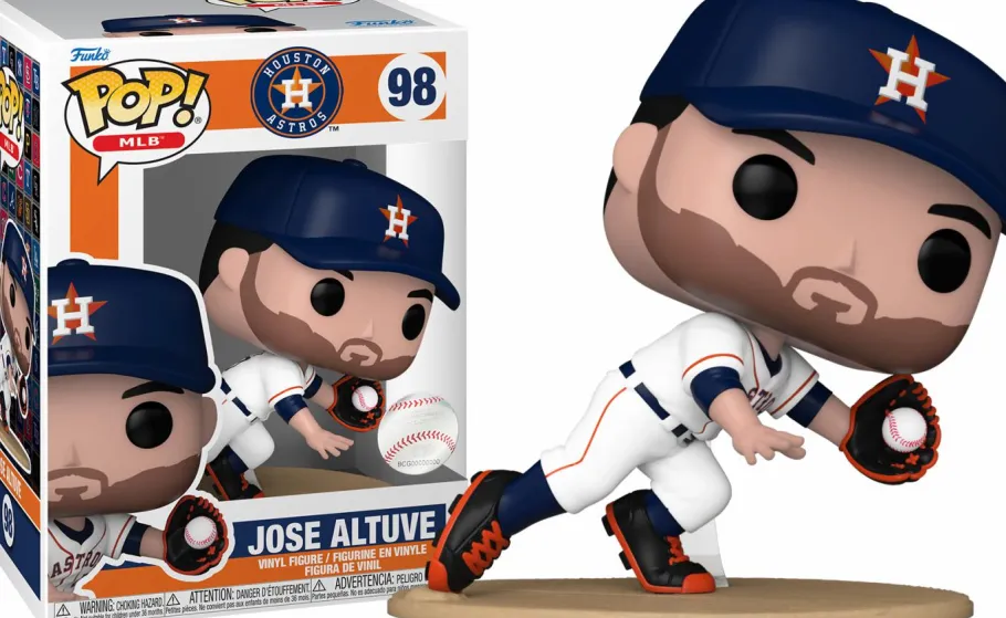 Standard Pop!>MLB Baseball - Jose Altuve Catching in White Jersey Houston Astros Pop! Vinyl Figure