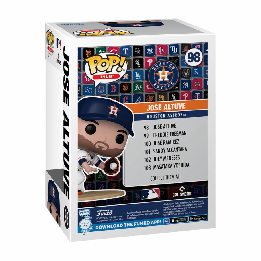 Standard Pop!>MLB Baseball - Jose Altuve Catching in White Jersey Houston Astros Pop! Vinyl Figure