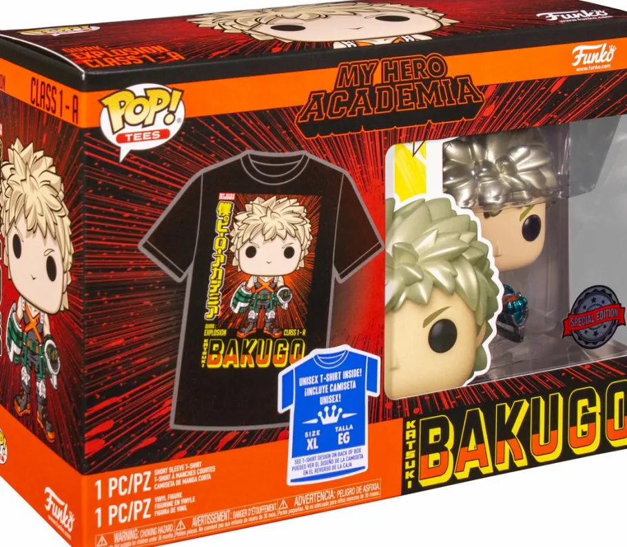 Pop! & Tee Sets>My Hero Academia - Katsuki Bakugo Pop! Vinyl Figure & T-Shirt Box Set
