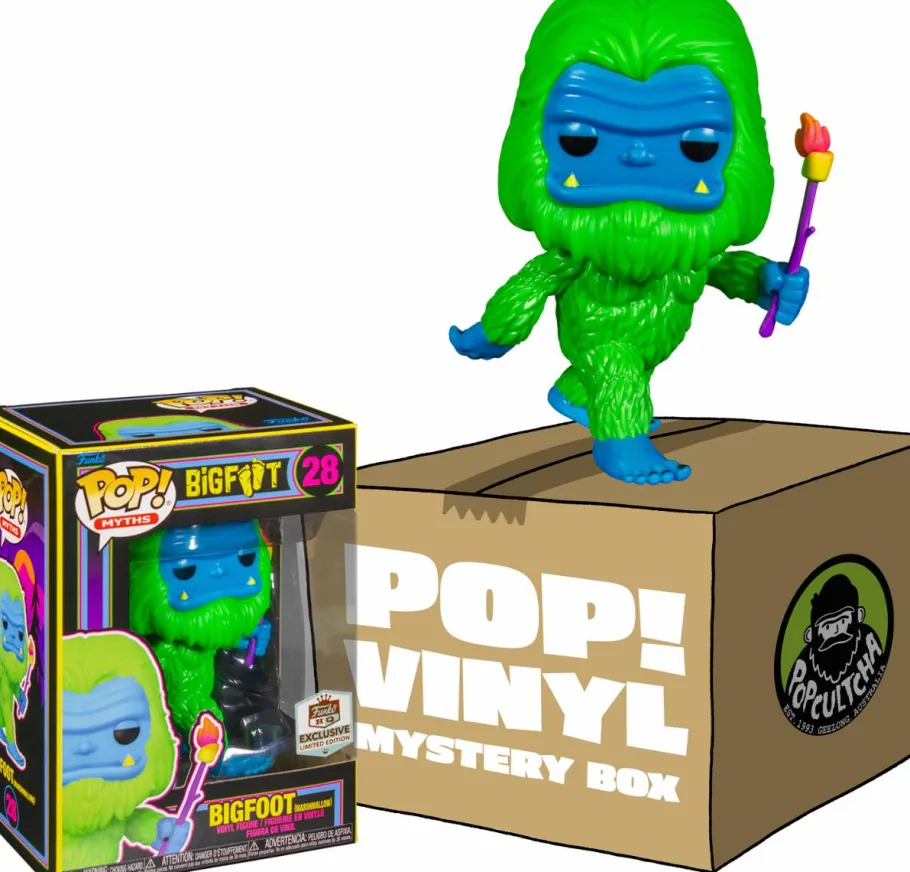 Collector & Mystery Boxes>Myths - Bigfoot with Marshmallow Blacklight Mystery Box (Includes Bigfoot & 3 Mystery Blacklight Pop! Vinyl Figures)