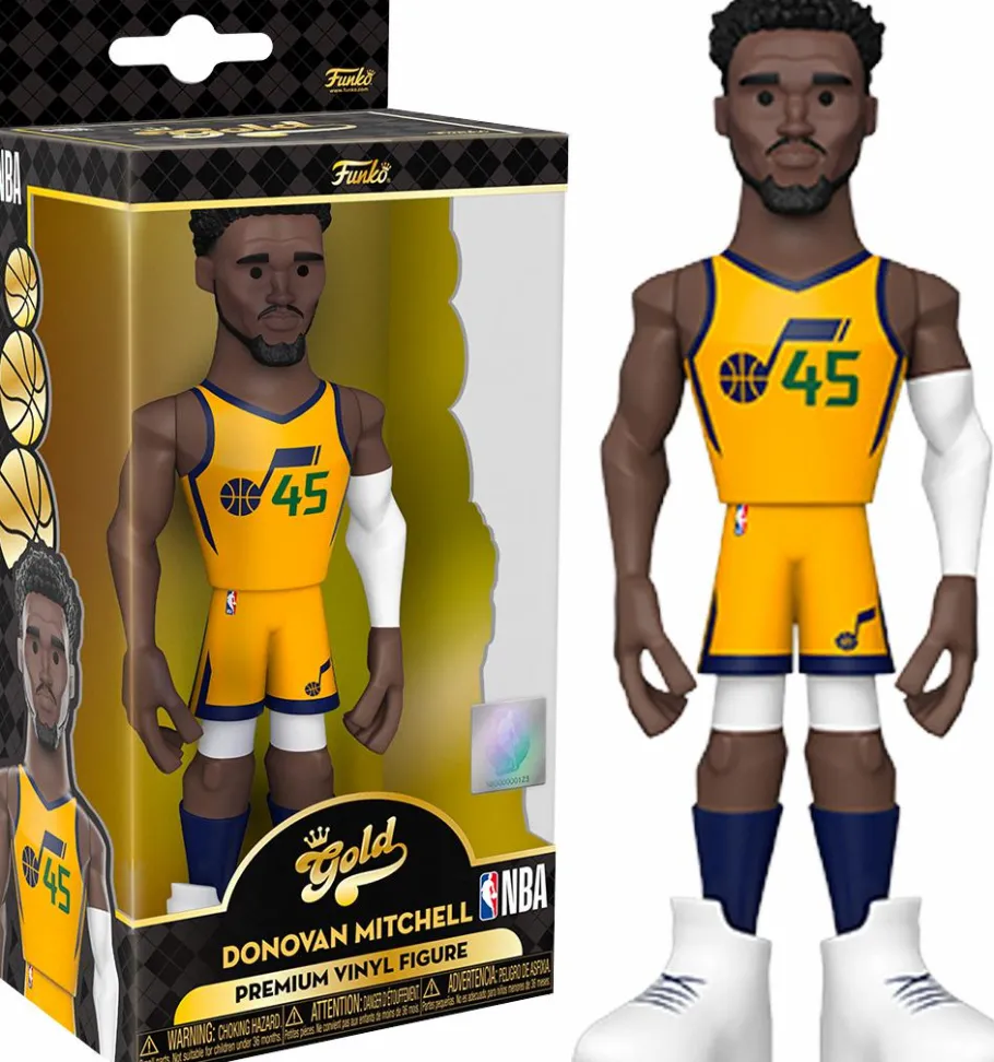 Designer Vinyl>NBA Basketball - Donovan Mitchell Utah Jazz 2021 Championship Edition Jersey 5" Gold Premium Vinyl Figure