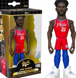 Designer Vinyl>NBA Basketball - Joel Embiid Philadelphia 76ers 2021 Championship Edition Jersey 5" Gold Premium Vinyl Figure