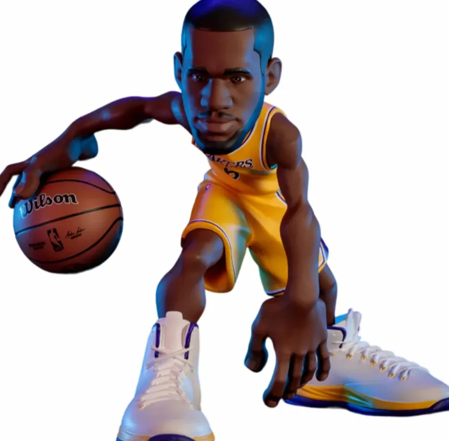 Designer Vinyl>NBA Basketball - LeBron James Los Angeles Lakers (Gold Jersey) smAll-Stars 12" Vinyl Figure
