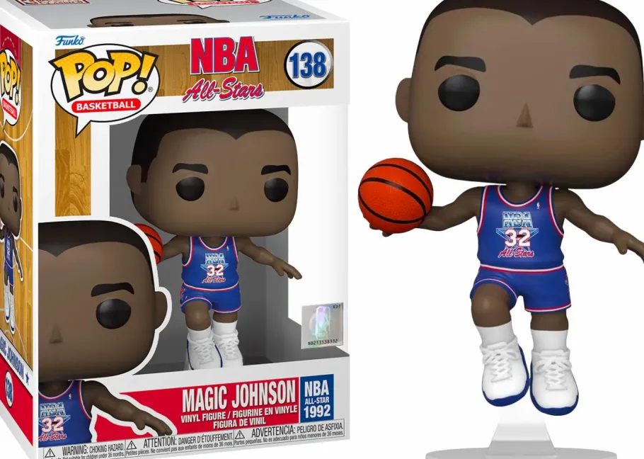 Standard Pop!>NBA Basketball - Magic Johnson Blue 1991 All Star Jersey Pop! Vinyl Figure