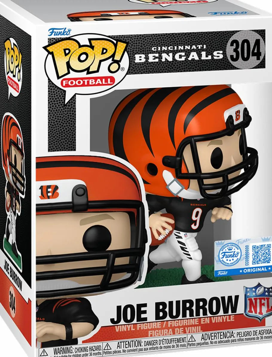 Standard Pop!>NFL Football NFL: Bengals - Joe Burrow (Black Jersey) Pop! Vinyl Figure