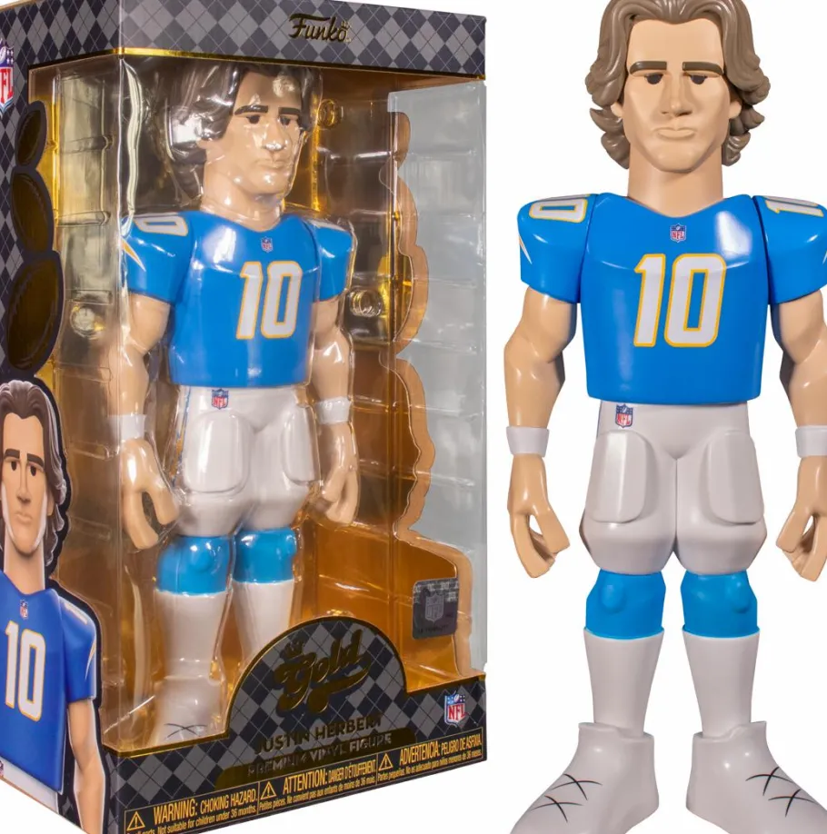 Designer Vinyl>NFL Football - Justin Herbert Los Angeles Chargers 12" Gold Premium Vinyl Figure