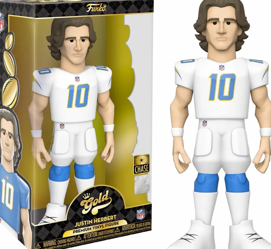 Designer Vinyl>NFL Football - Justin Herbert Los Angeles Chargers 12" Gold Premium Vinyl Figure