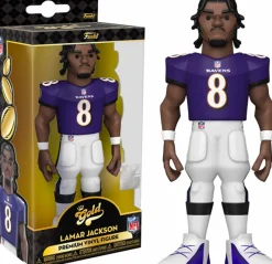 Designer Vinyl>NFL Football - Lamar Jackson Baltimore Ravens 5” Gold Premium Vinyl Figure