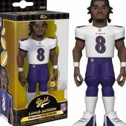 Designer Vinyl>NFL Football - Lamar Jackson Baltimore Ravens 5” Gold Premium Vinyl Figure