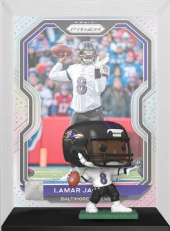 Pop! Deluxe>NFL Football - Lamar Jackson Baltimore Ravens Pop! Trading Card with Protector Case
