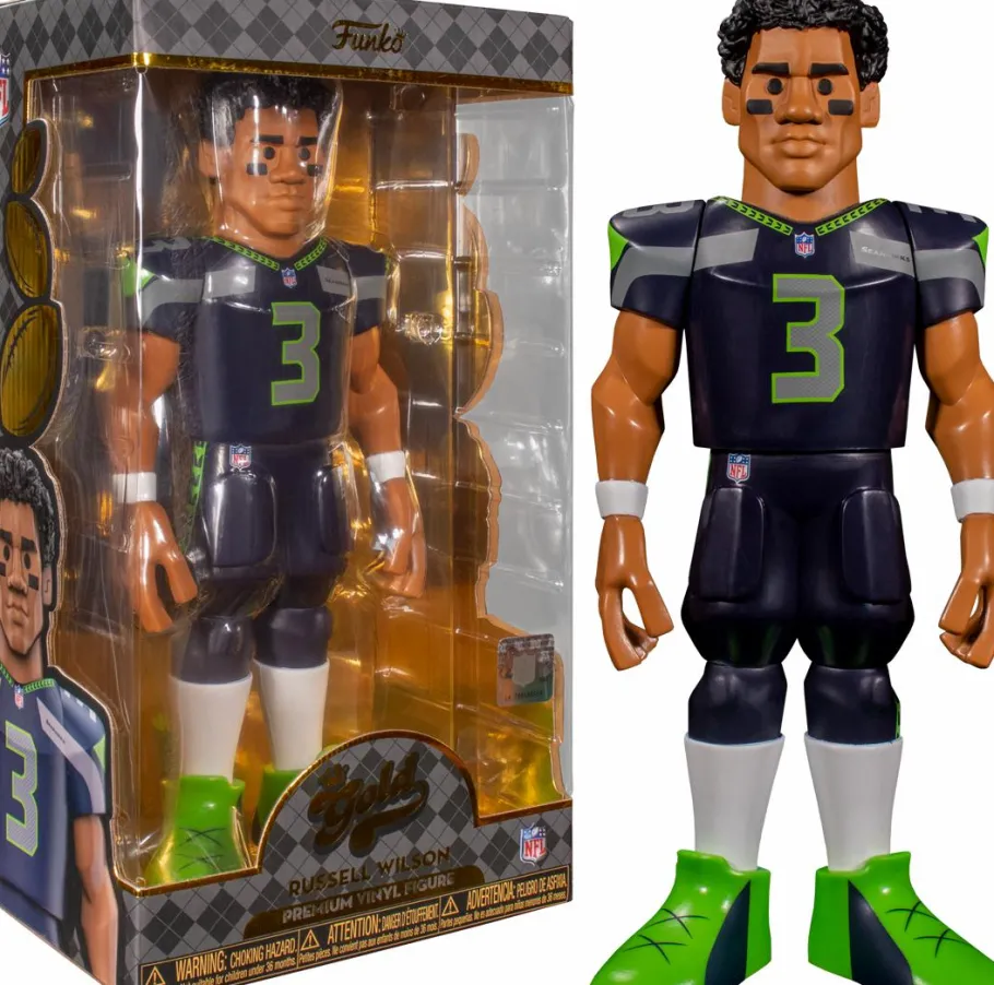Designer Vinyl>NFL Football - Russell Wilson Seattle Seahawks 12" Gold Premium Vinyl Figure