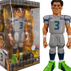 Designer Vinyl>NFL Football - Russell Wilson Seattle Seahawks Grey Uniform 12" Vinyl Gold Figure (Funko / Popcultcha Exclusive)