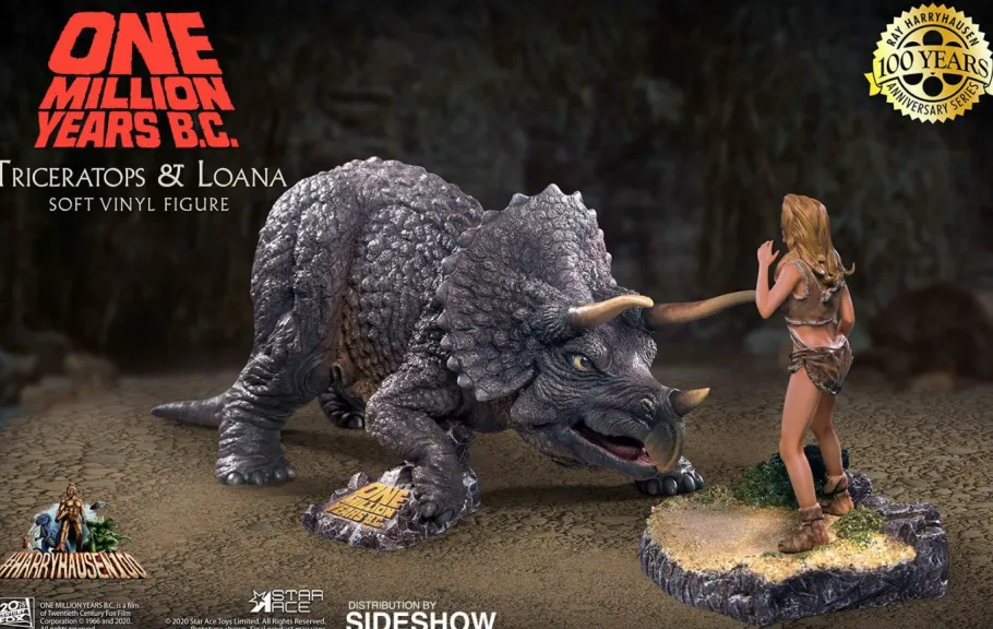 Designer Vinyl>One Million Years B.C. - Triceratops & Loana Vinyl Figure Set (Set of 2)