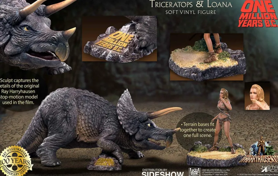 Designer Vinyl>One Million Years B.C. - Triceratops & Loana Vinyl Figure Set (Set of 2)
