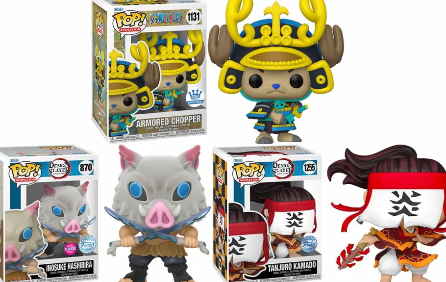 Pop! Bundles>One Piece & Demon Slayer Pop! Vinyl 3-Shot - Armored Chopper, Tanjuro & Inosuke Pop! Vinyl Bundle