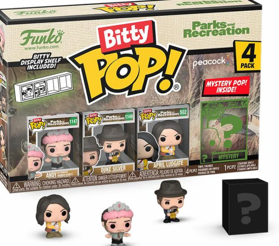 Collector & Mystery Boxes>Parks & Recreation - Andy, Duke, April & Mystery Bitty Pop! Vinyl Figure 4-Pack