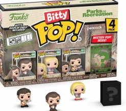Collector & Mystery Boxes>Parks & Recreation - Ron Swanson, Leslie Knope, Andy Dwyer & Mystery Bitty Pop! Vinyl Figure 4-Pack
