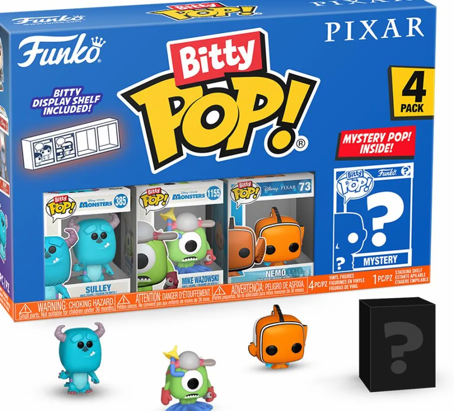 Blind Box>Pixar - Sulley, Mike Wazowski, Nemo & Mystery Bitty Pop! Vinyl Figure 4-Pack