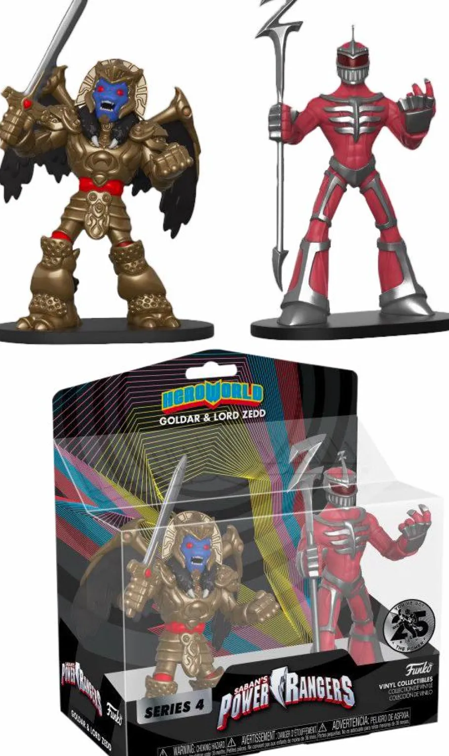 Designer Vinyl>Power Rangers - HeroWorld Goldar & Lord Zedd 4” Vinyl Figure 2-Pack