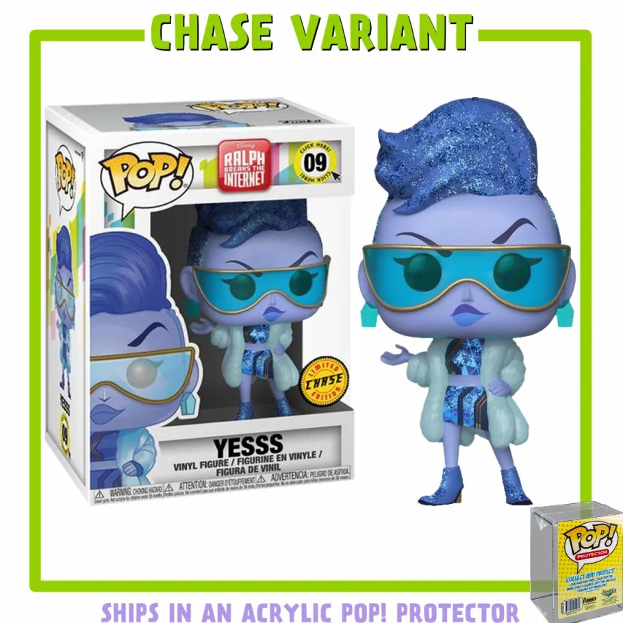Pop! Chases, Vault, Limited Editions, Ppp Items>Wreck-It-Ralph Ralph Breaks The Internet - Yesss Pop! Vinyl Figure in Acrylic Protector (Chase Variant)