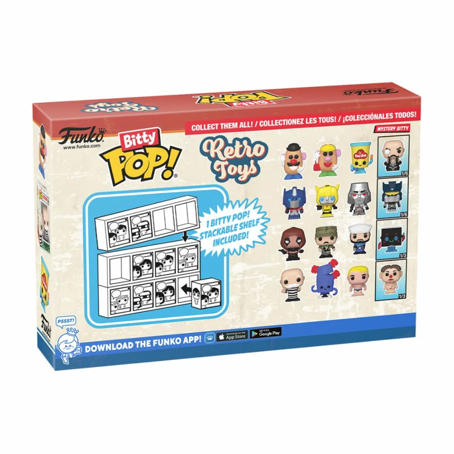 Blind Box>Retro Toys - Mr. Monopoly, Barrel of Monkeys, Stretch Armstrong & Mystery Bitty Pop! Vinyl Figure 4-Pack